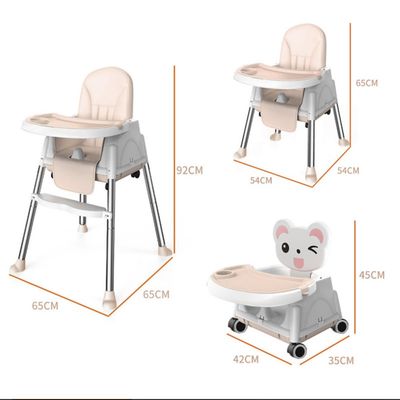 Imagen 2 del producto Silla De Comer Para Bebés Beige Portátil Ajustable 3 en 1