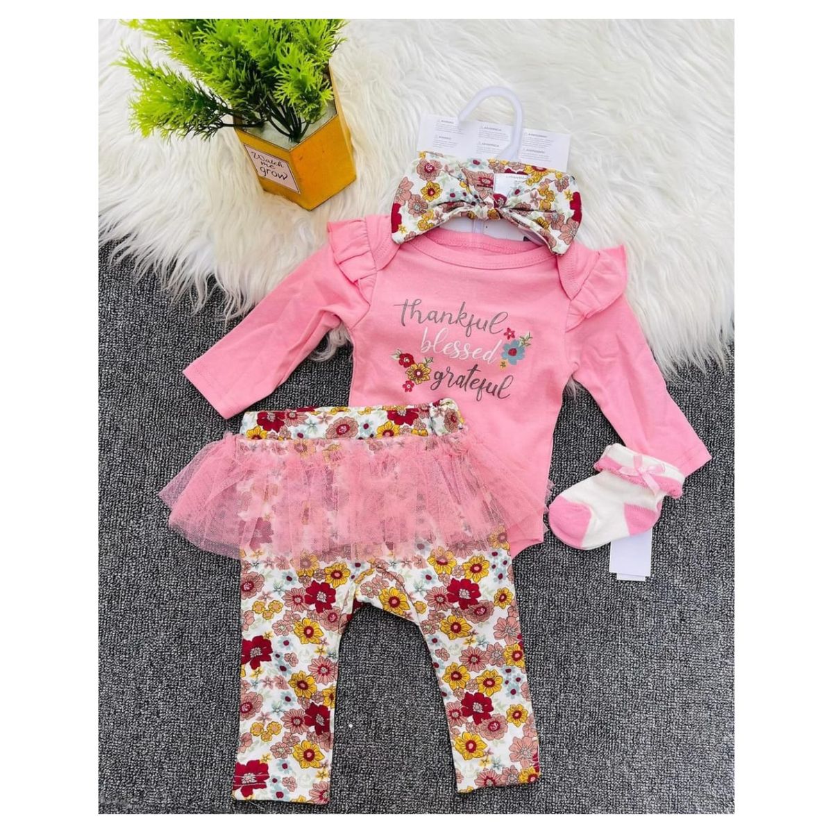 JUMP KIDS - Pack 4 Piezas Niña Flores Jump Kids 100% Algodón