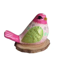 CREA TALLER - Pájaro cerámica base de madera