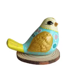 CREA TALLER - Pájaro cerámica base de madera