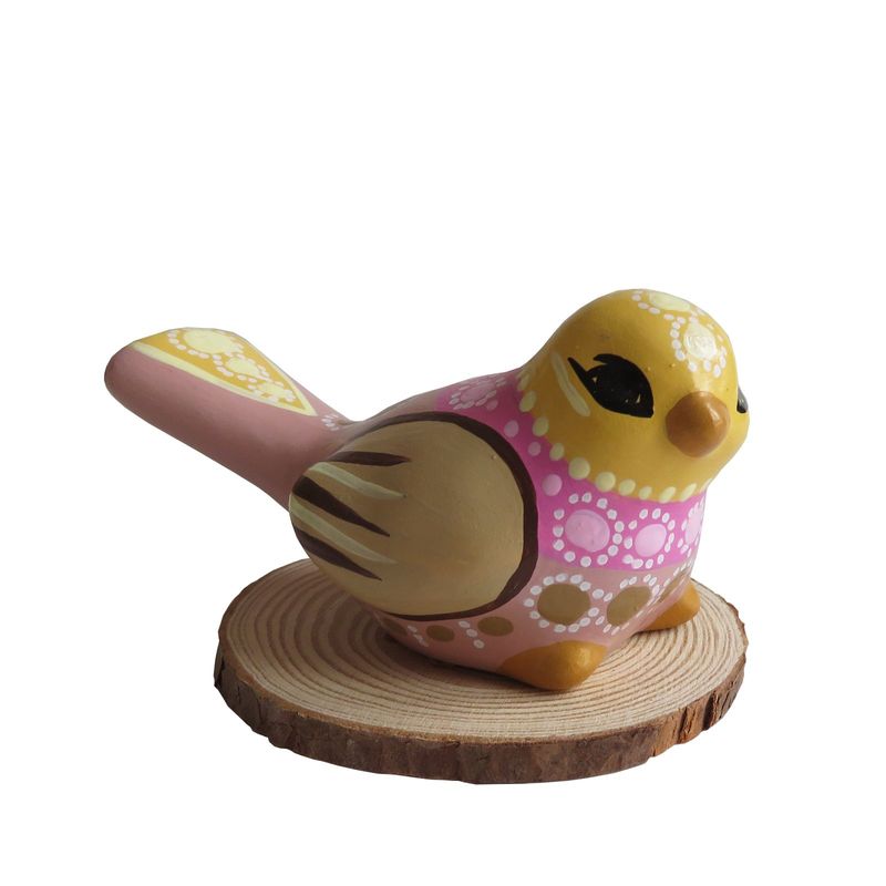 CREA TALLER - Pájaro cerámica base de madera