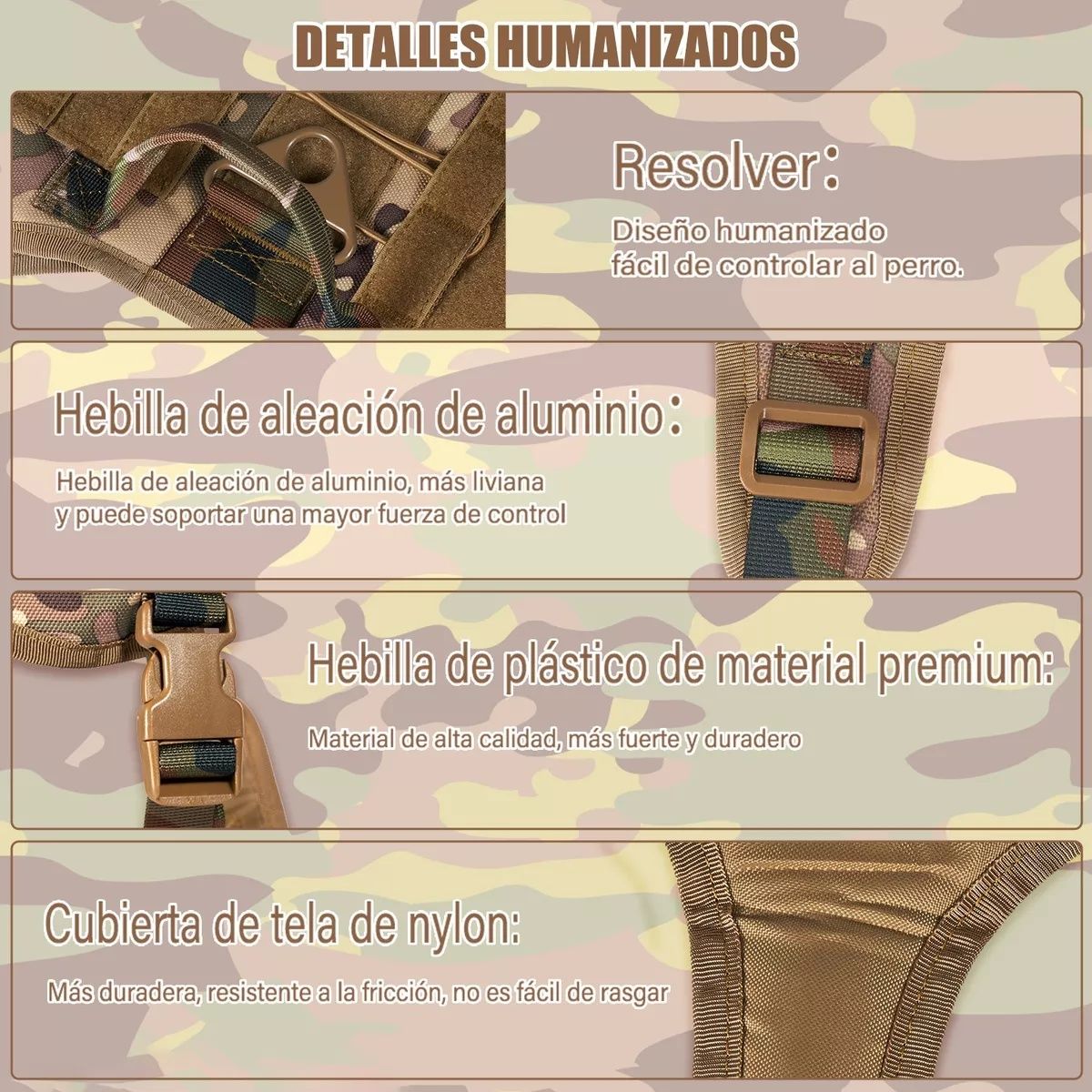 CASTLEN - Arnes Táctico Para Perro Grande MOLLE