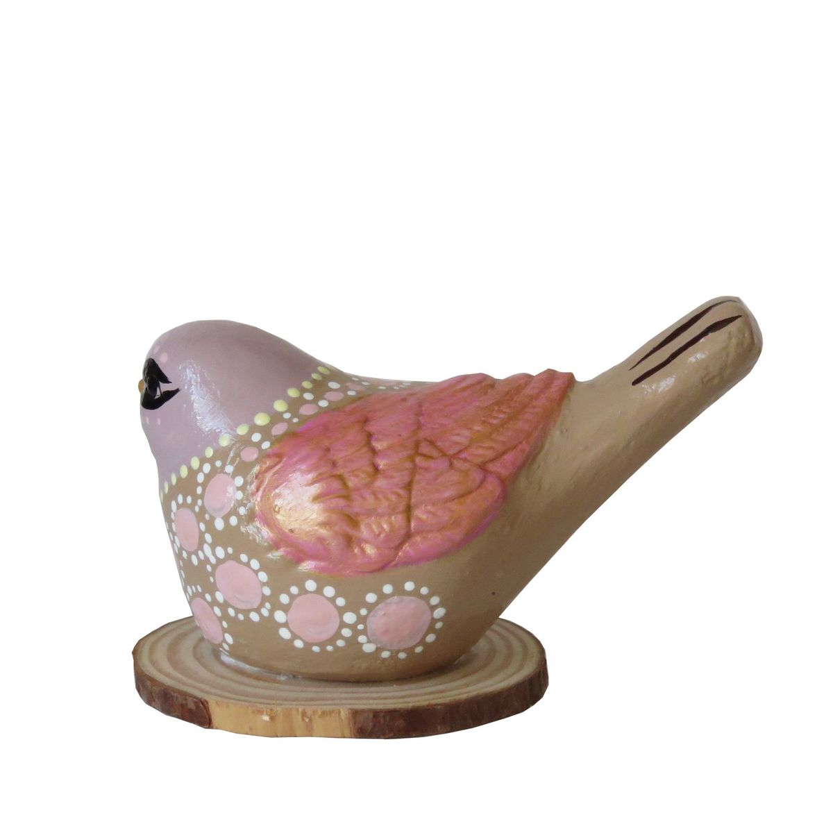 CREA TALLER - Pájaro cerámica base de madera