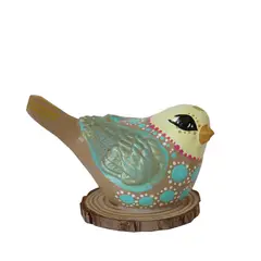 CREA TALLER - Pájaro cerámica base de madera