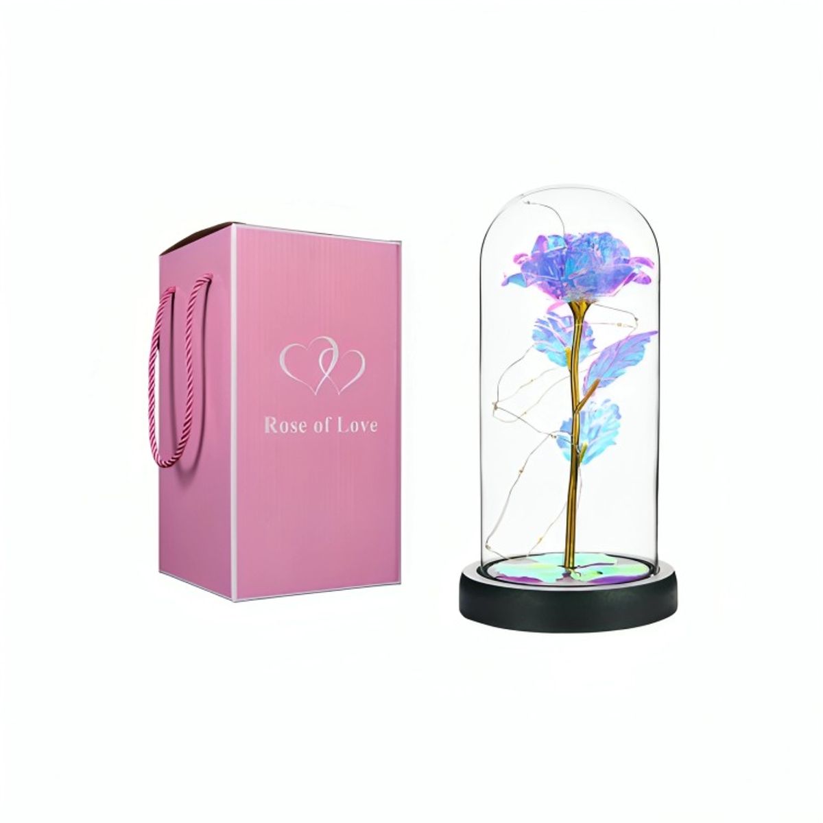 OEM - Rosa Artificial con Vidrio y Luz Blanco