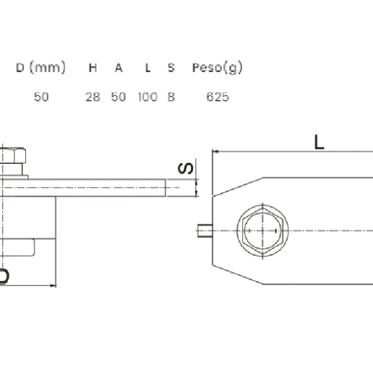 GENERICO - Juego Quicio Pomel Con Rodamiento 50mm Portón Batiente