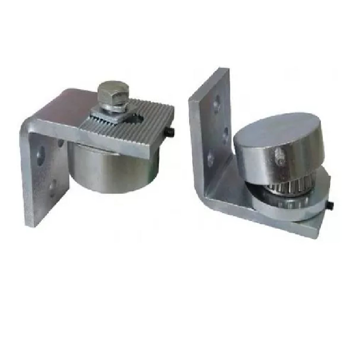 GENERICO - Juego Quicio Pomel Con Rodamiento 50mm Portón Batiente Soporte L