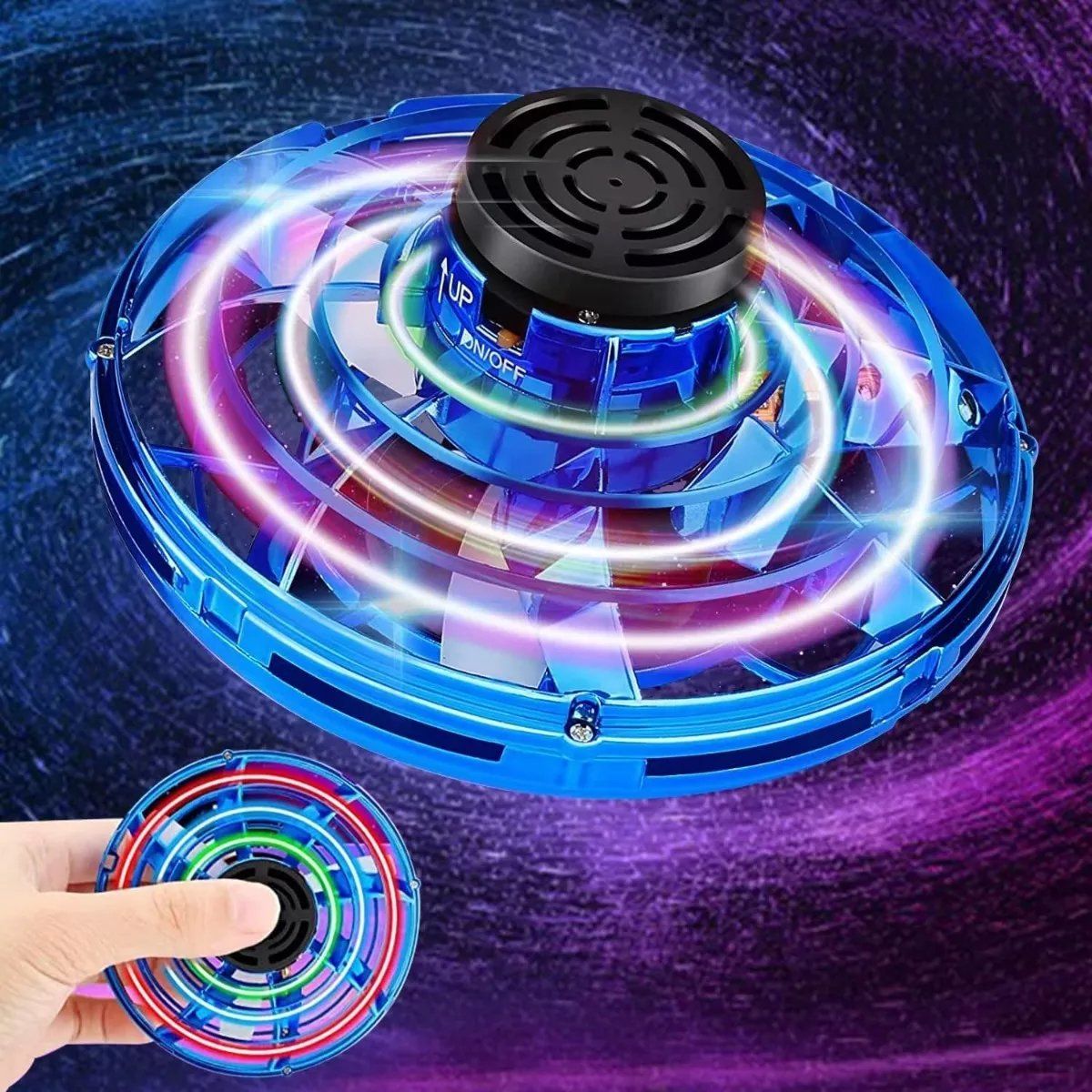 EDWINAYY - Fly Fidget Spinner Volador Mini Dron Con Luces Juguete