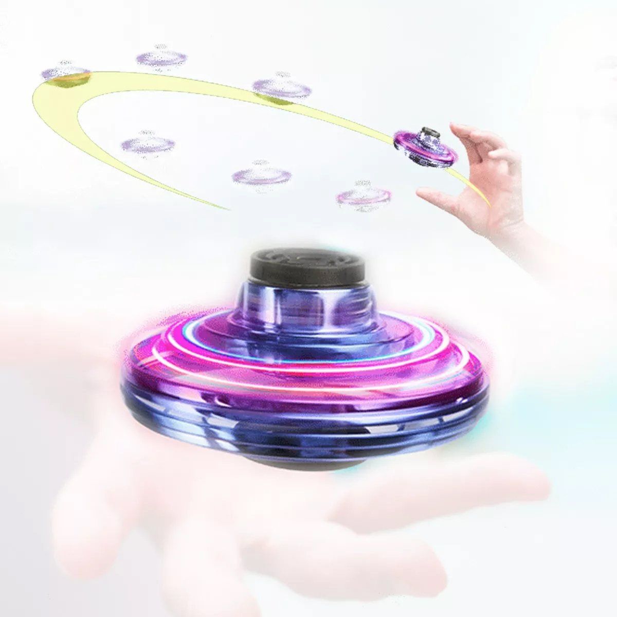 EDWINAYY - Fly Fidget Spinner Volador Mini Dron Con Luces Juguete