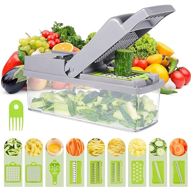 CASTLEN - Cortador Picador de Verduras y Frutas Multifuncional 14 Pcs