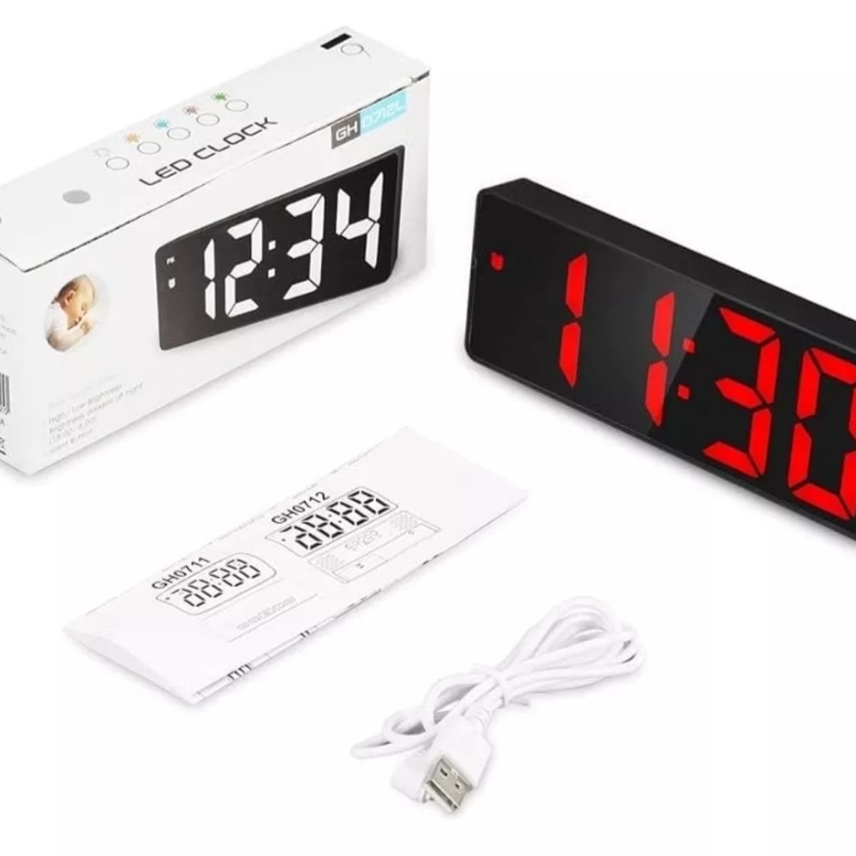 GENERICO - Reloj De Mesa Despertador Digital Gh0712l Reloj 110v