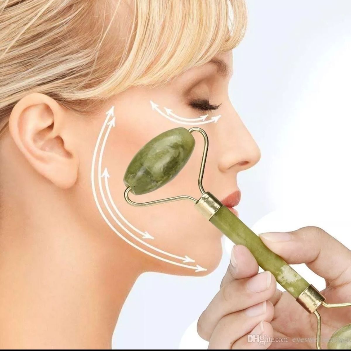 GENERICO - Rodillo Masajeador Facial  Roller Piedra Jade