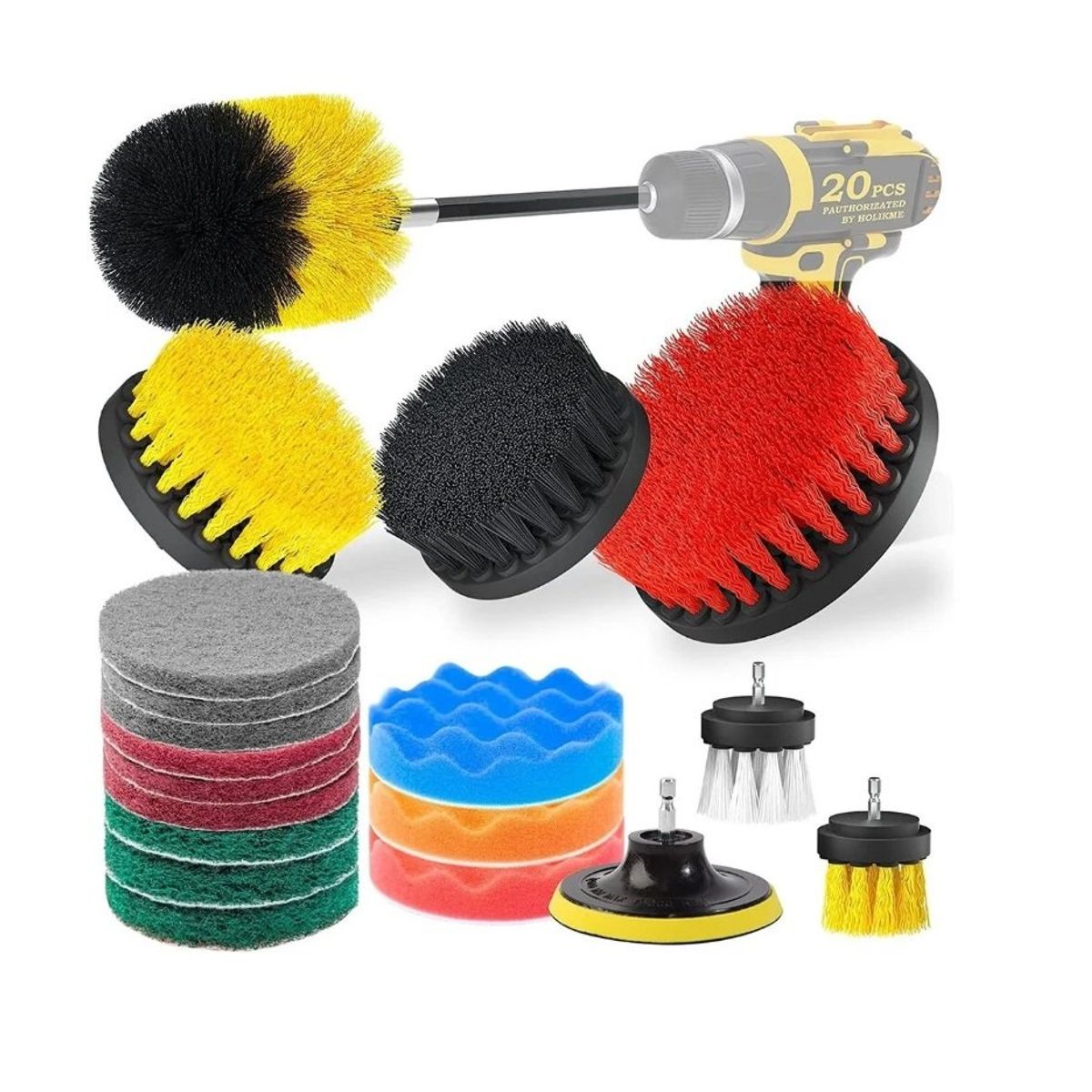 GENERICO - Set Limpieza De Auto Hogar Cepillos Para Taladro 20 Piezas