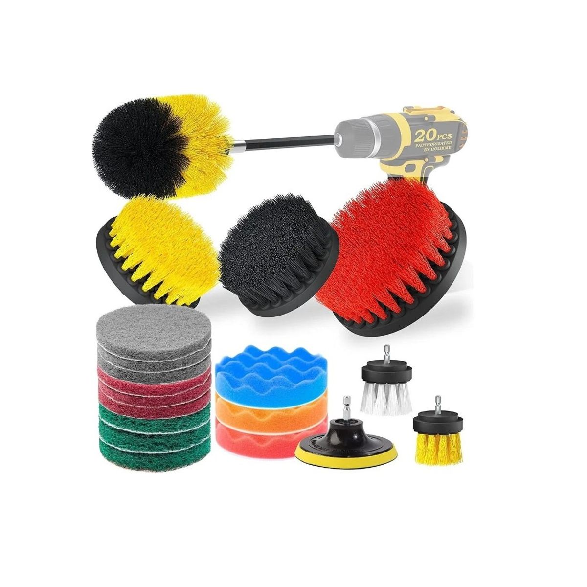 GENERICO - Set Limpieza De Auto Hogar Cepillos Para Taladro 20 Piezas