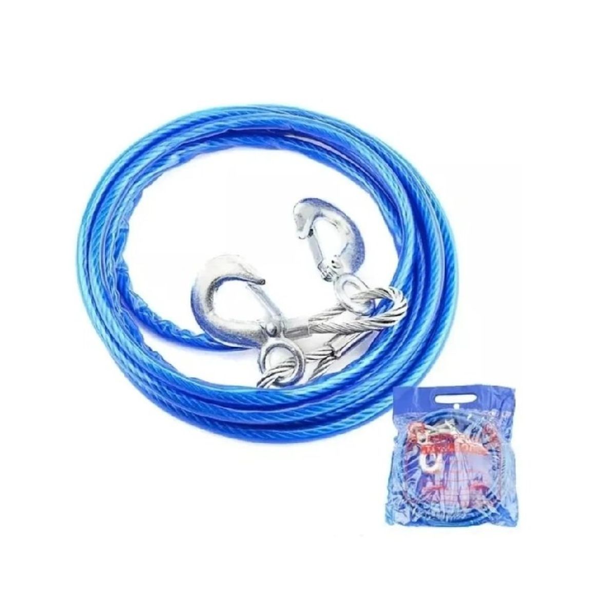GENERICO - Cable De Remolque Auto Piola Acero 6000kgs 10mm X 4m Blue