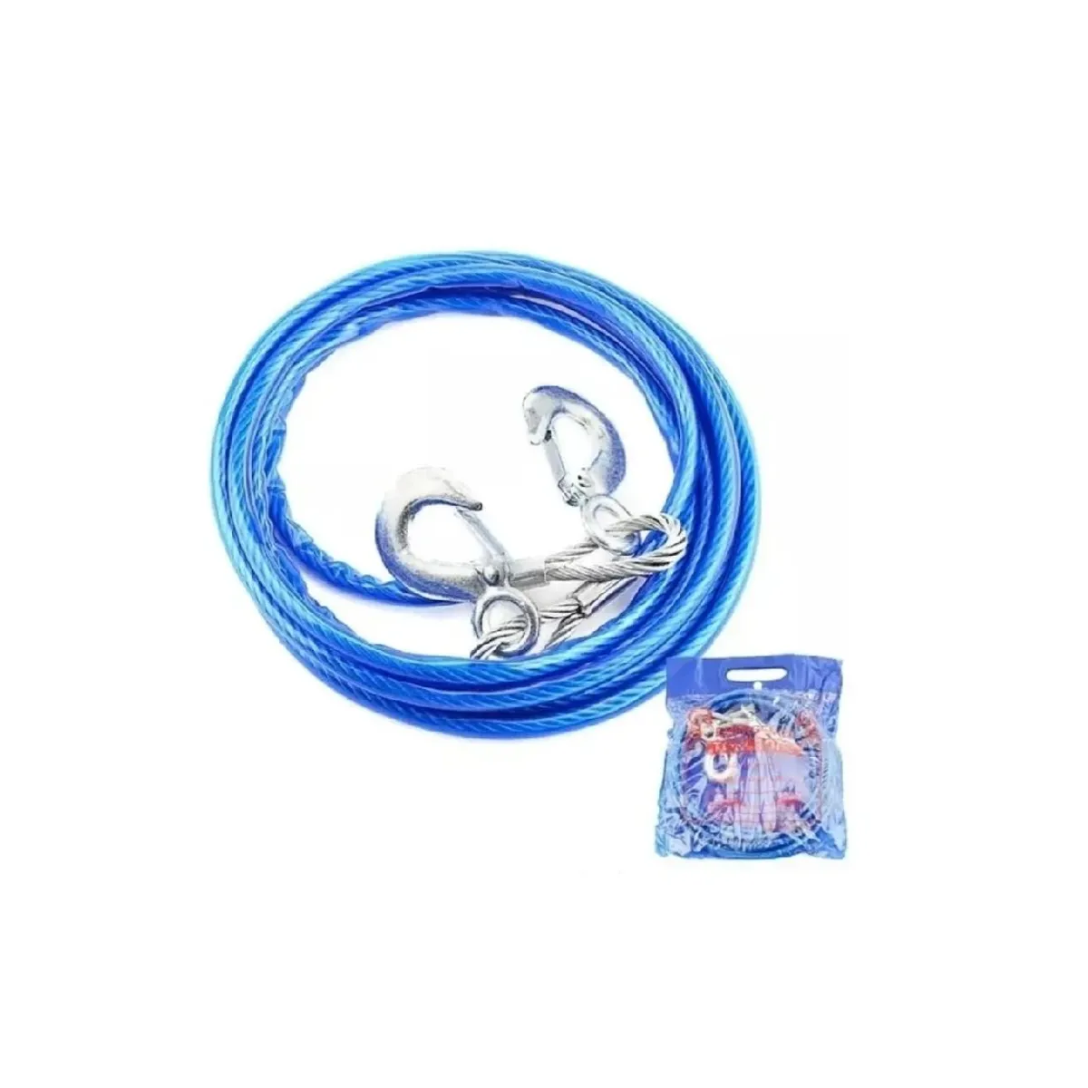 GENERICO - Cable De Remolque Auto Piola Acero 6000kgs 10mm X 4m Blue