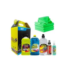 GENERICO - Pack Limpieza Automotriz Shampoo Silicona Aroma + 4 Paños