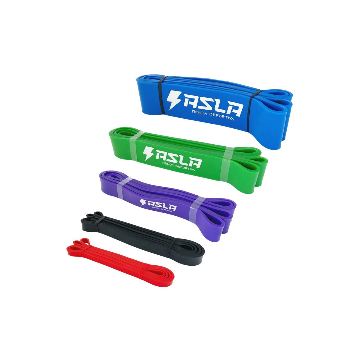 GENERICO - Set 5 Bandas Elastica Calistenia Ejercicio Multifuncional