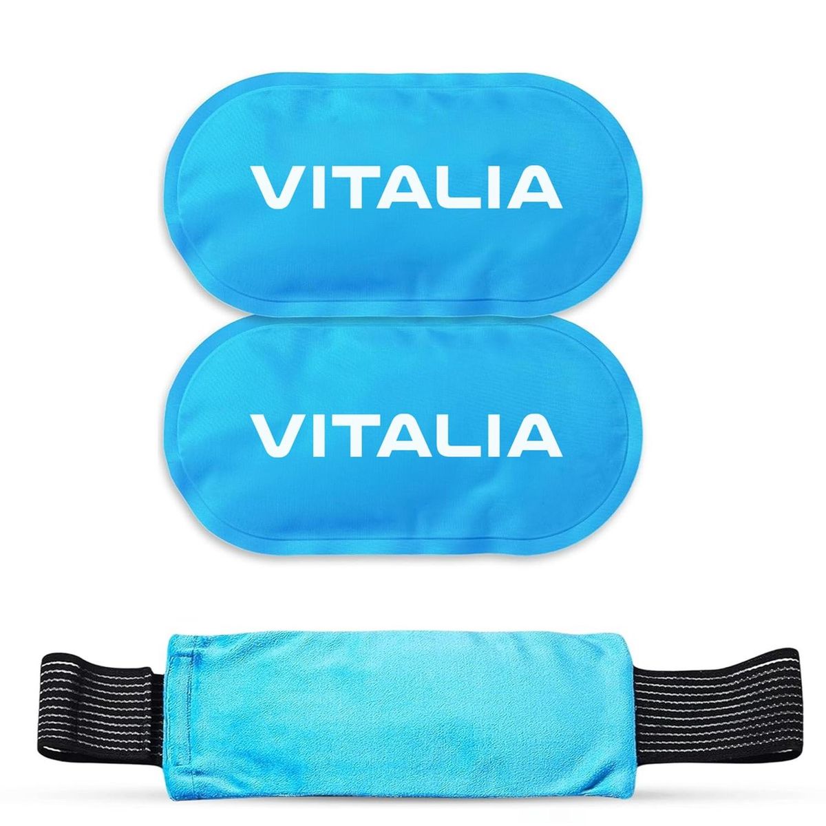 VITALIA TECHNOLOGY - Compresa Gel Frio Calor Pack x2 con 1 Funda y Velcro Vitalia