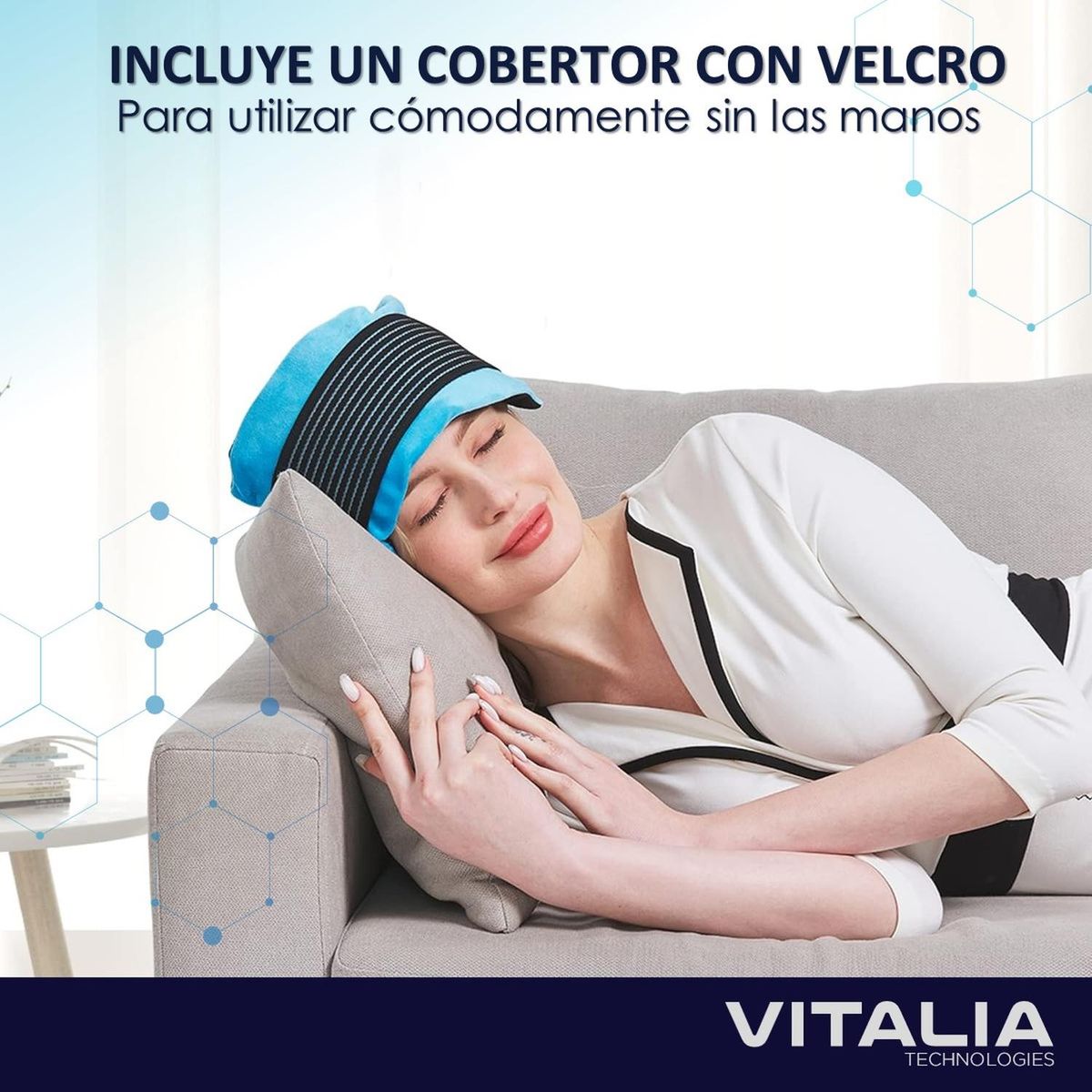 VITALIA TECHNOLOGY - Compresa Gel Frio Calor Pack x2 con 1 Funda y Velcro Vitalia
