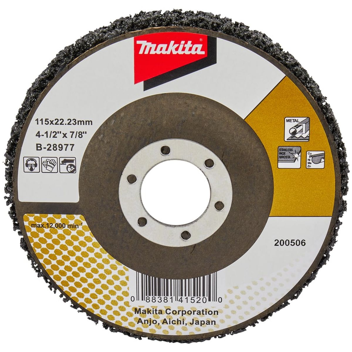 MAKITA - Disco Limpieza Negro Respaldo Fibra 4 1/2'' - B-28977