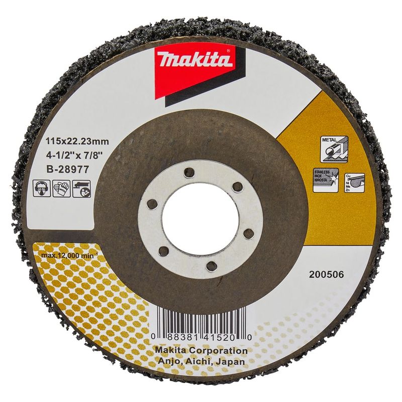 MAKITA - Disco Limpieza Negro Respaldo Fibra 4 1/2'' - B-28977