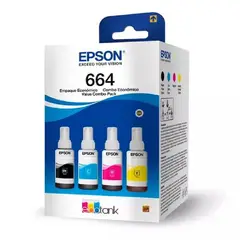 EPSON - Botellas de Tinta T664 70ml pág. 4.000 C-M-A-N T664520-4P