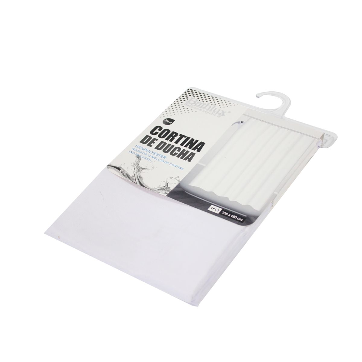 NEWTREE - Cortina de Baño Tela Blanca 180x180cm