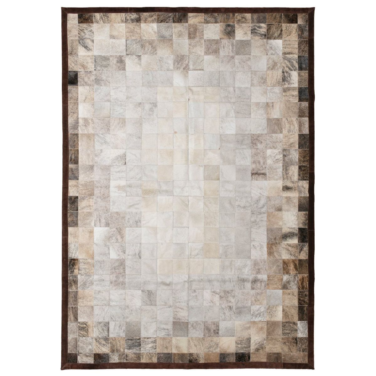 MOO HOGAR - Alfombra Cuero Natural 200 X 290 Diseño 10 X 10 Cm