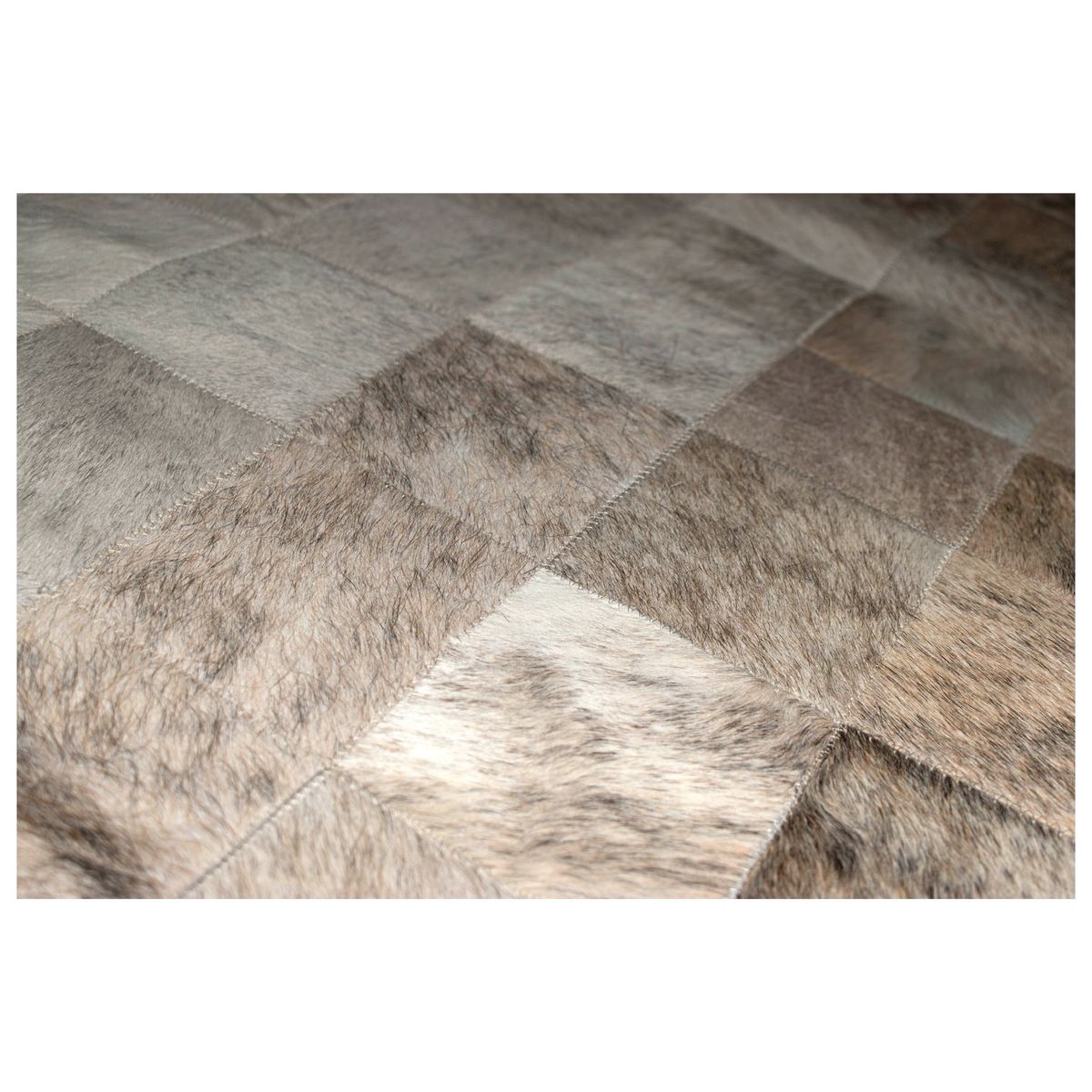 MOO HOGAR - Alfombra Cuero Natural 200 X 290 Diseño 10 X 10 Cm