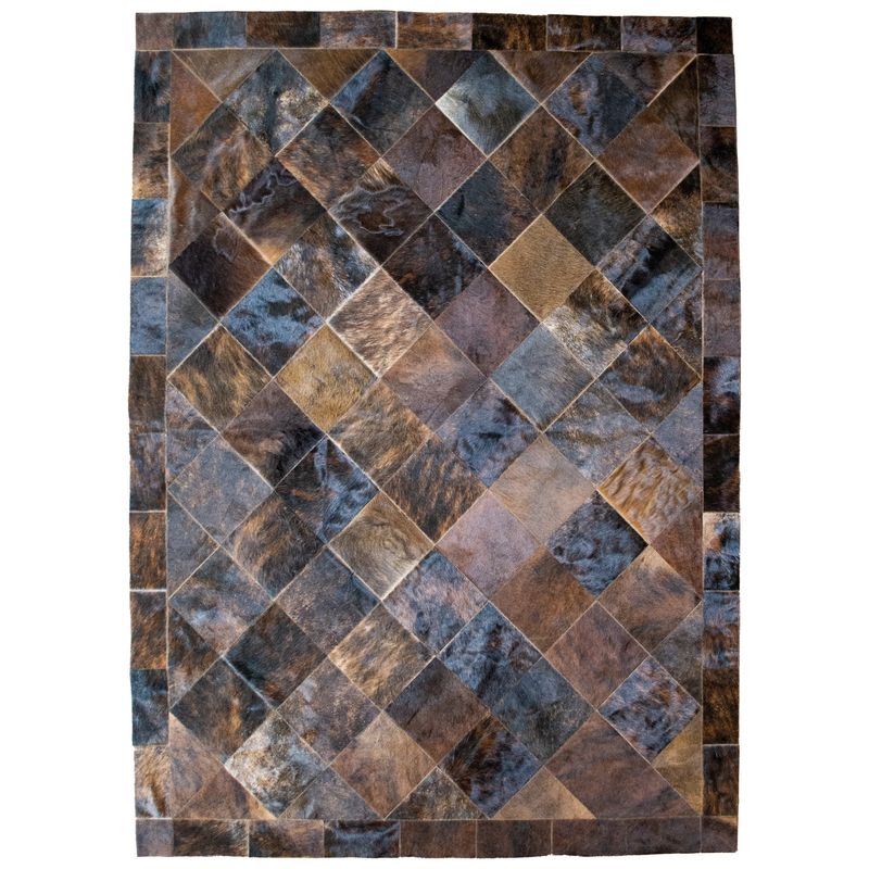 MOO HOGAR - Alfombra Cuero Natural 160 X 220Cm Diseño 20X20cm