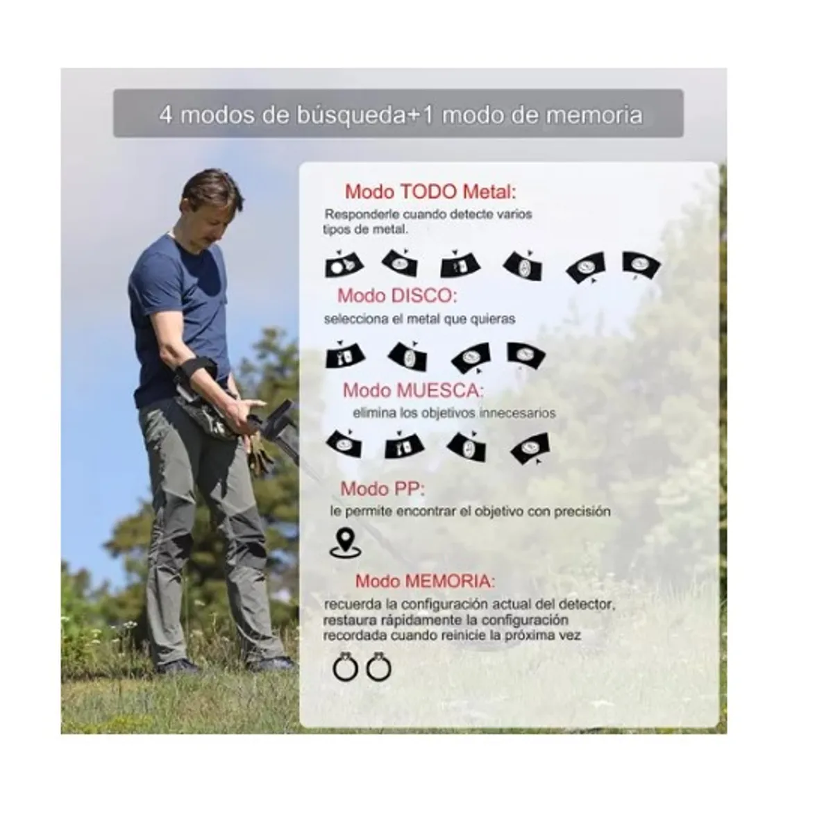 ESHOPANGIE - Detector De Metales Oroplatacobre Con Pantalla Lcd Md-1079