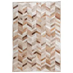MOO HOGAR - Alfombra Cuero Natural 206 X 296 Cm Diseño Chevron