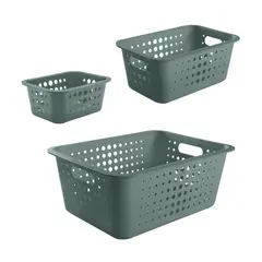 OU - Conjunto de Cestas Organizadoras Verde Oscuro