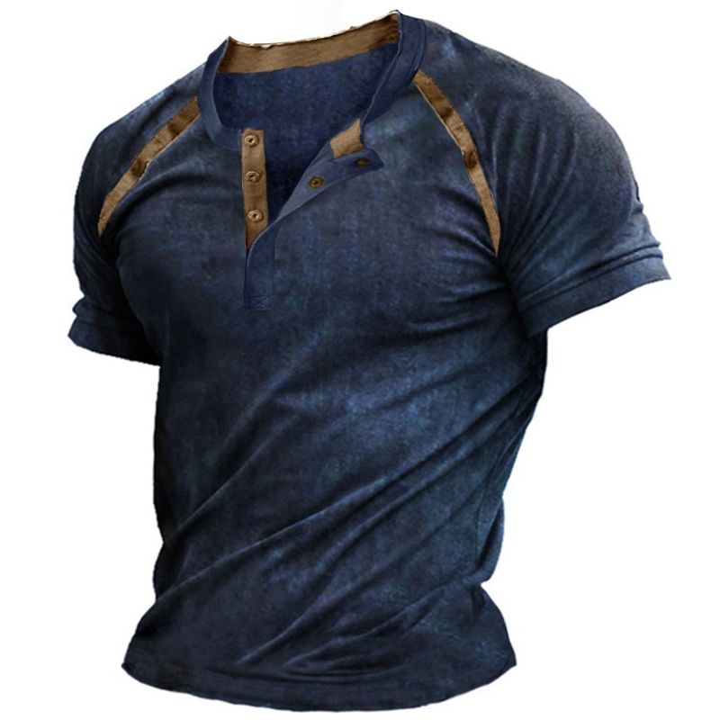 EDWINAYY - Polera Premium Manga Deportiva Cuello V Hombre Camiseta