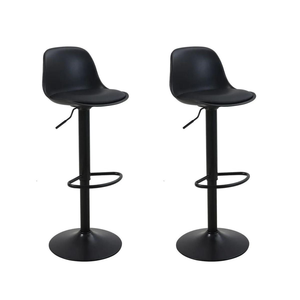 HABITA2 CHILE - Pack 2 Taburete elegante altura regulable Moby - Negro