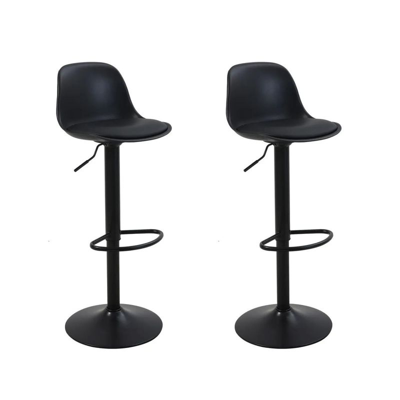 GENERICO - Pack 2 Taburete elegante altura regulable Moby - Negro