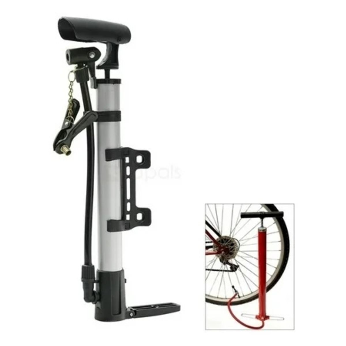 GENERICO - Mini Bombin Aluminio y PVC Para Bicicleta Y Pelotas GENERICO