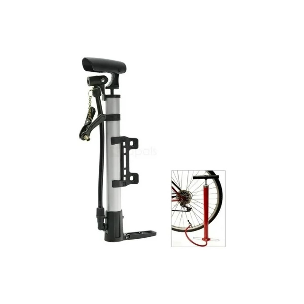 GENERICO - Mini Bombin Aluminio y PVC Para Bicicleta Y Pelotas GENERICO