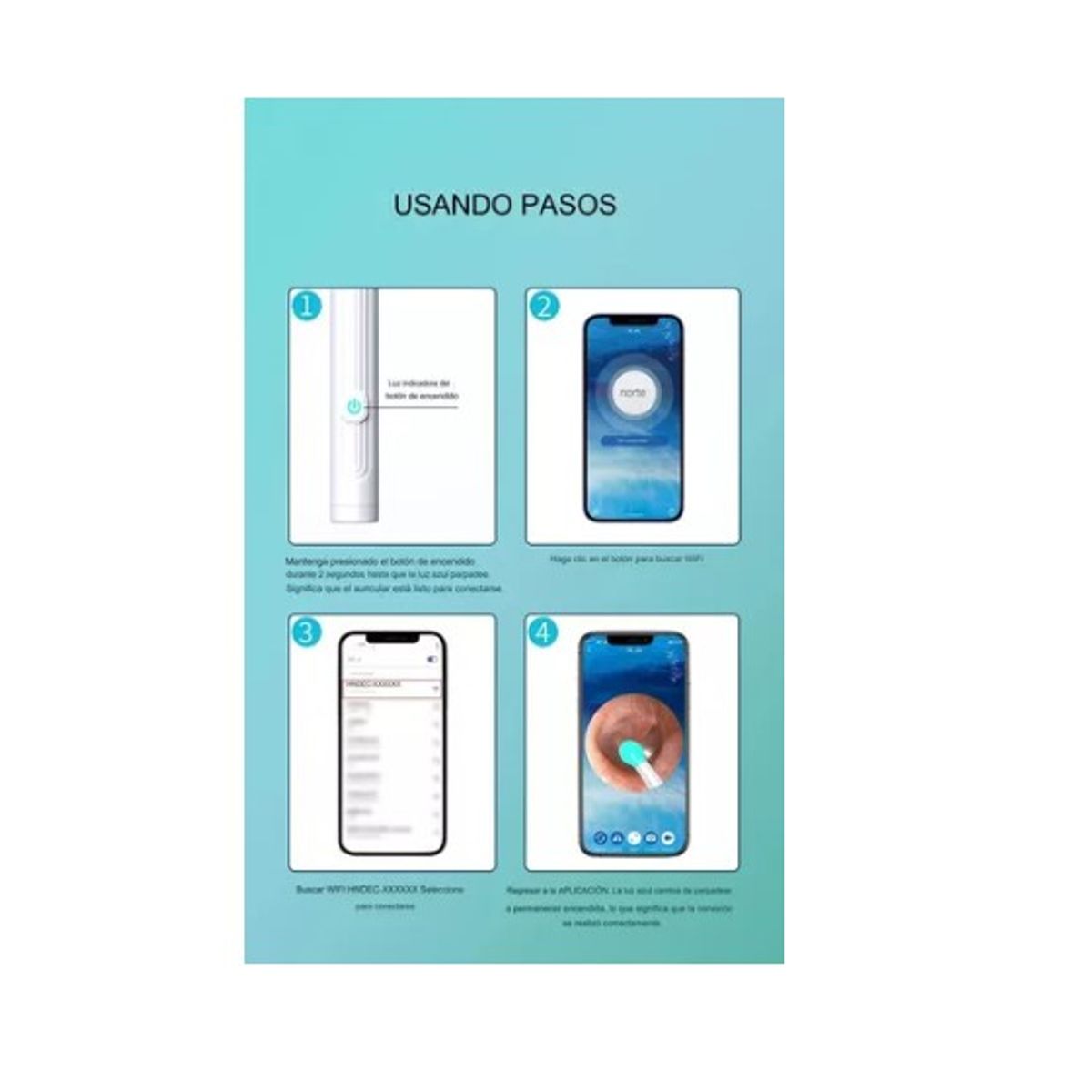 OFERTABKN - Limpiador Oídos Endoscopio Cámara Hd Inalámbrica Recargable