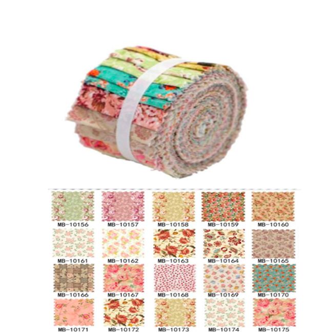 GENERICO - Jelly Roll 100% algodón  flores pastel