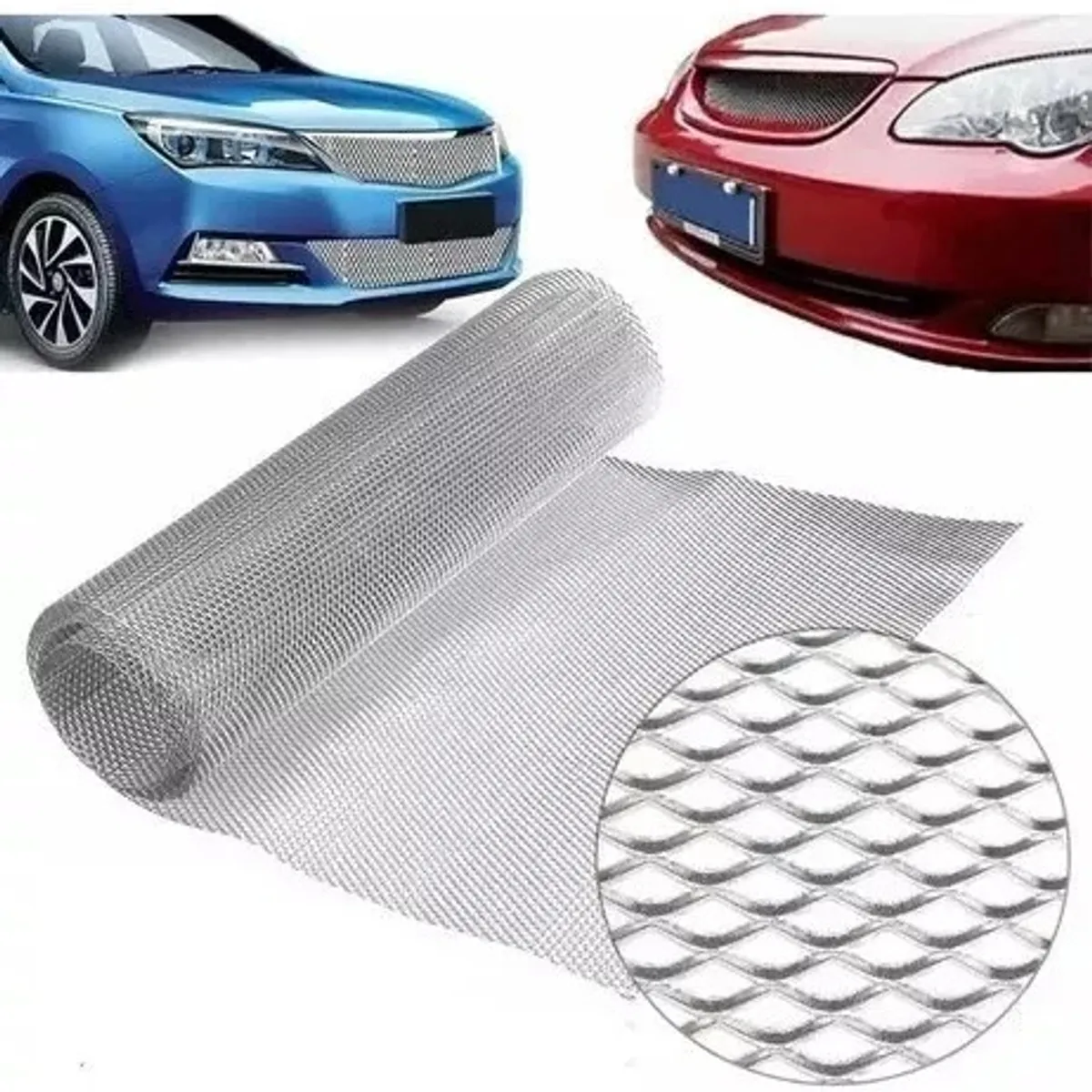 GENERICO - Rejilla Aluminio Malla Negrocromo Parachoques Tuning