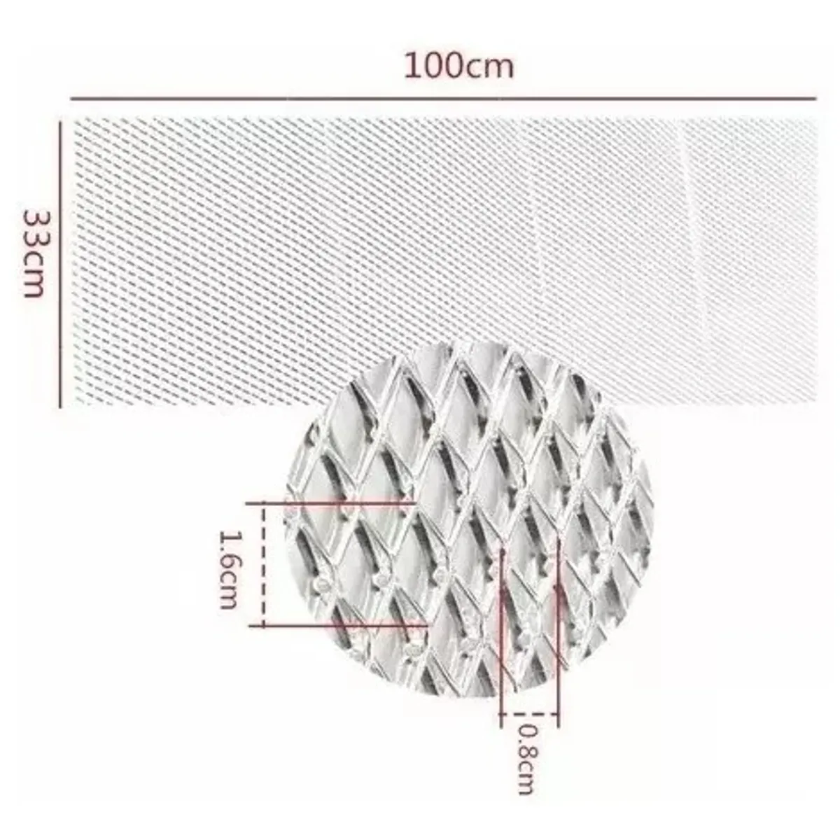 GENERICO - Rejilla Aluminio Malla Negrocromo Parachoques Tuning