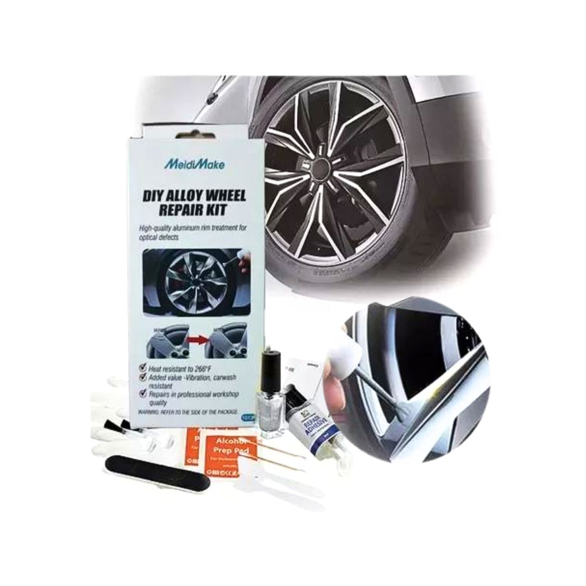 GENERICO - Kit Removedor De Rayones Para Llantas - Espátula Pegamento