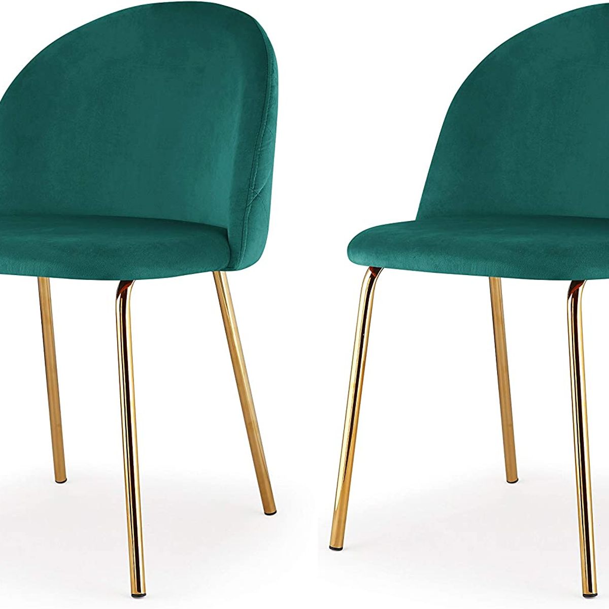 HABITA2 CHILE - Pack 2 Silla de terciopelo elegante living o comedor - Verde