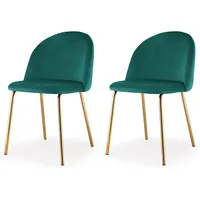 Pack 2 Silla de terciopelo elegante living o comedor - Verde