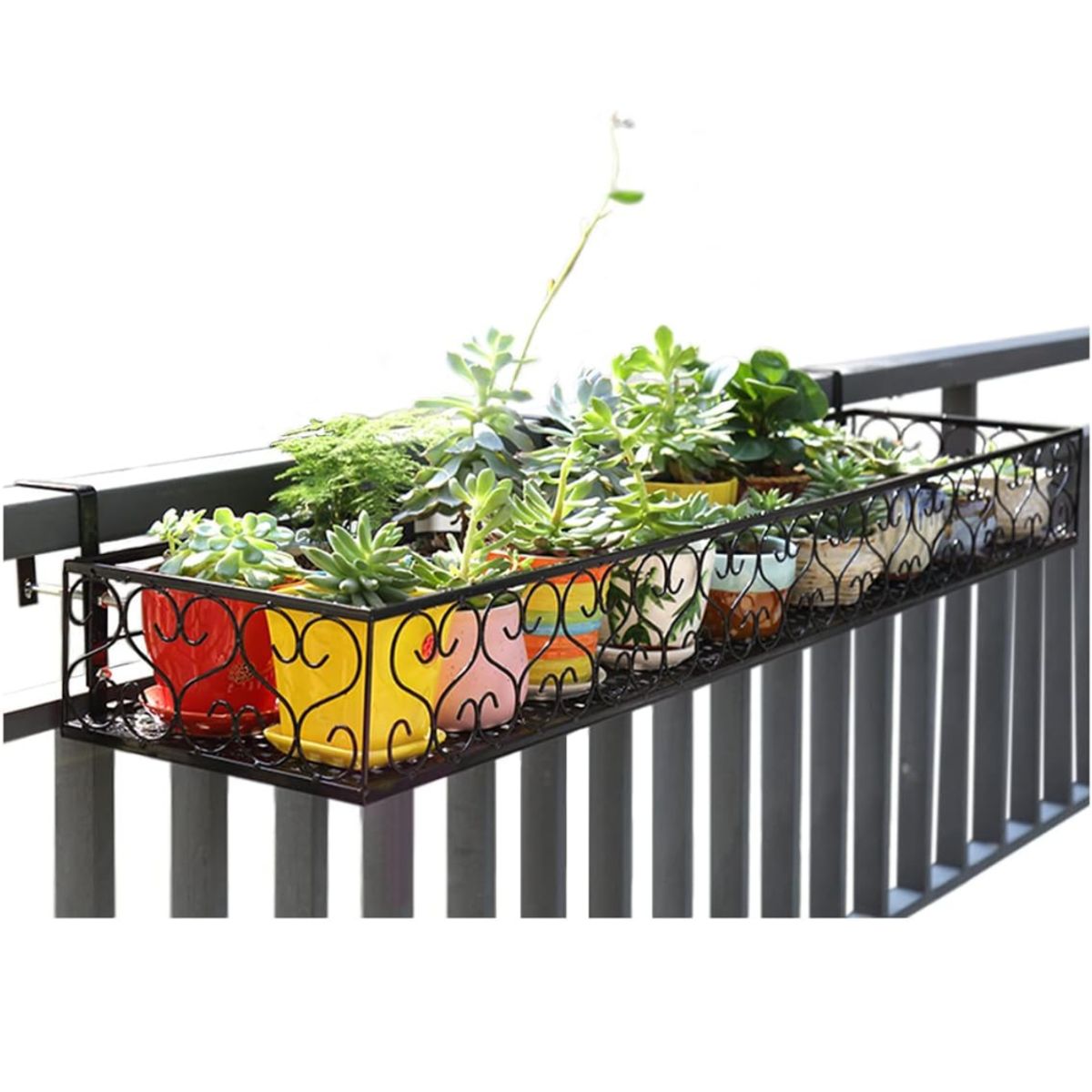 CRUSEC - Jardinera Exterior De Barandilla Para Balcón 50x20x12 CM