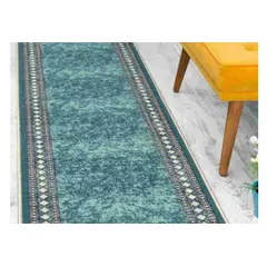 MROTTO - Alfombra Pasillo Azul 70 cm x 3 metros ANTIDESLIZANTE Sin Overlock
