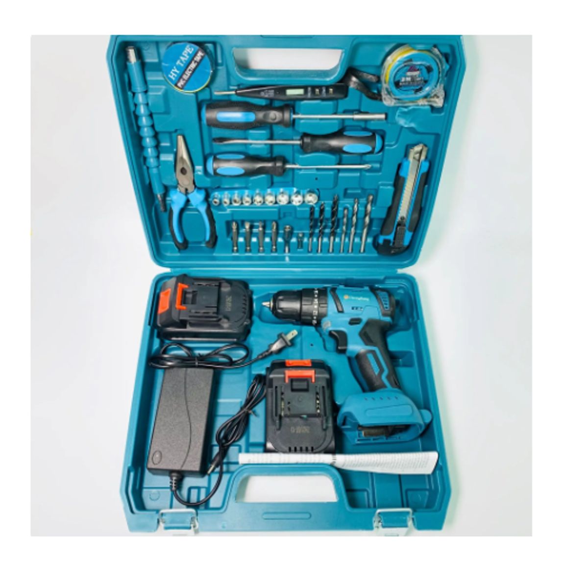GENERICO - Taladro Inalámbrico Multifuncional 98V + 2 Baterias Con Herramientas