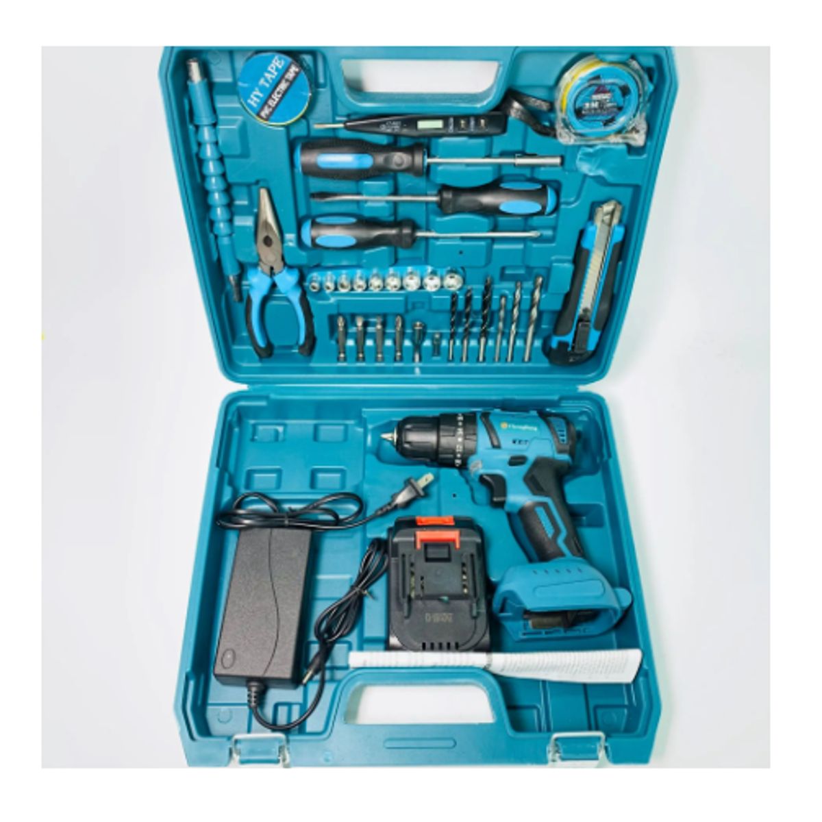 GENERICO - Taladro Inalámbrico Multifuncional 98V + 2 Baterias Con Herramientas